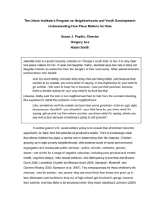 The Urban Institute’s Program on Neighborhoods and Youth Development: