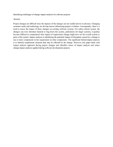 Identifying challenges of change impact analysis for software projects Abstract