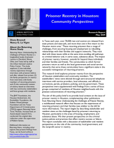 Prisoner Reentry in Houston: Community Perspectives