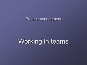 Working in teams Project management