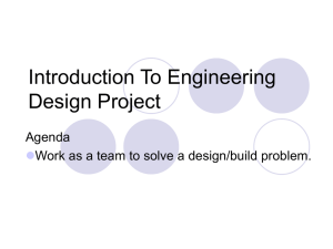 Introduction To Engineering Design Project Agenda