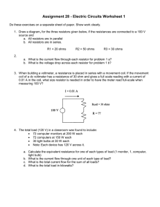 Electric Circuits Worksheet: Series & Parallel Resistors