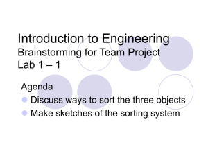 Introduction to Engineering Brainstorming for Team Project – 1 Lab 1