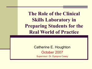 The Role of the Clinical Skills Laboratory in Preparing Students for the