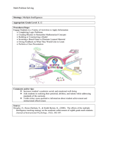 Math Problem Solving  Strategy: