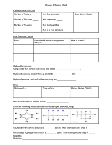 Chapter 8 Review Sheet  Carbon Atomic Structure Draw Bohr’s Model