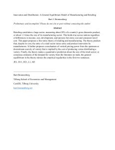 Innovation and Distribution: A General Equilibrium Model of Manufacturing and... Bart J. Bronnenberg