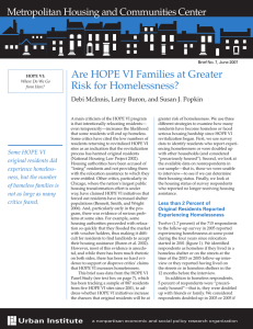 Are HOPE VI Families at Greater Risk for Homelessness?