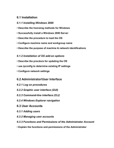 6.1 Installation 6.1.1 Installing Windows 2000