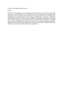 Flat layout  and children outdoor activities Abstract