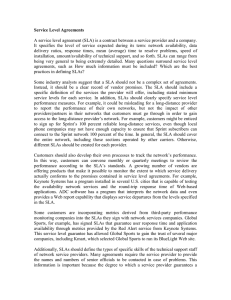 Service Level Agreements