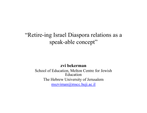 “Retire-ing Israel Diaspora relations as a speak-able concept” zvi bekerman