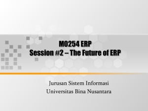 M0254 ERP Session #2 – The Future of ERP Jurusan Sistem Informasi