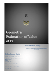Geometric Estimation of Value of Pi Mohankumar Shetty