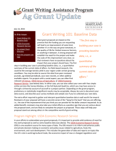 Grant Writing 101: Baseline Data “The first step in  In this issue: