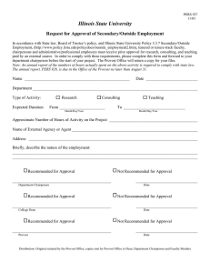 Illinois State University Request for Approval of Secondary/Outside Employment