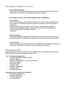 !! How to Prepare an Effective Cover Letter: