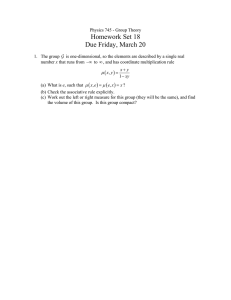 Group Theory Homework: One-Dimensional Group Analysis