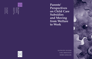Parents’ Perspectives on Child Care Subsidies