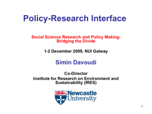 Policy-Research Interface Simin Davoudi