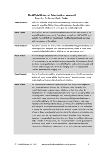 The Official History of Privatisation- Volume II Emeritus Professor David Parker