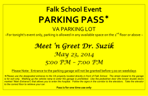 PARKING PASS  Falk School Event Meet ‘n Greet Dr. Suzik