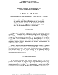 Computer Modeling of Crystalline Electrolytes – Lithium Thiophosphates and Phosphates