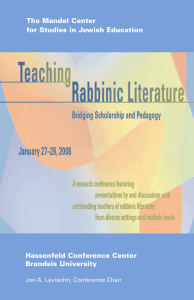 Teaching Rabbinic Literature Conference Program