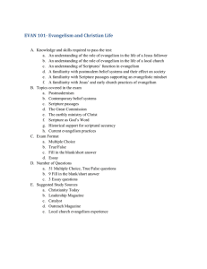 EVAN 101- Evangelism and Christian Life