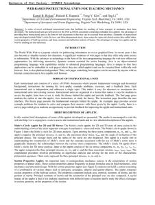 WEB-BASED INSTRUCTIONAL UNITS FOR TEACHING MECHANICS Kamal B. Rojiani