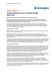Schroders Virginie Maisonneuve’s Global Insight April 2013
