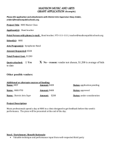 MADISON MUSIC AND ARTS GRANT APPLICATION