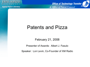 Patents and Pizza February 21, 2008