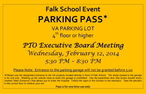 PARKING PASS  Falk School Event PTO Executive Board Meeting