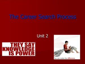 The Career Search Process  Unit 2