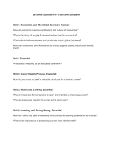 Consumer Education: Essential Questions for Students