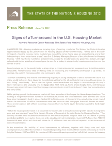 Press Release Signs of a Turnaround in the U.S. Housing Market