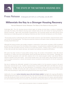 Press Release Millennials the Key to a Stronger Housing Recovery