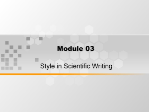 Module 03 Style in Scientific Writing
