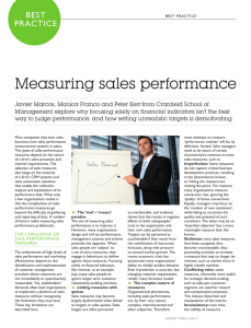 Measuring sales performance BEST PRACTICE
