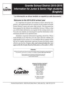 Granite School District 2015-2016 Information for Junior &amp; Senior High students (English)