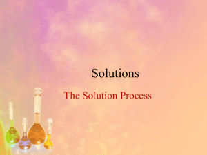 Solutions The Solution Process