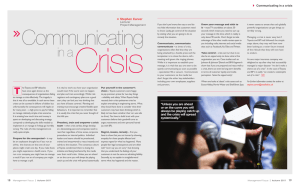 Crisis  Communicating in a