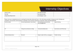 Internship Objectives