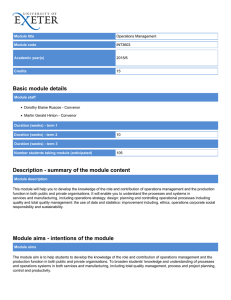 Basic module details