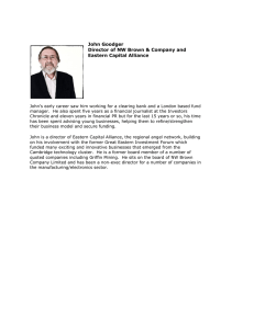 John Goodger Director of NW Brown &amp; Company and Eastern Capital Alliance