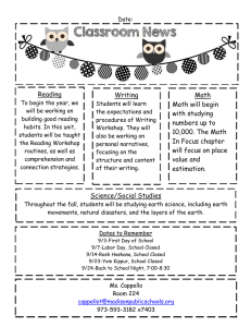 Reading Writing Math Math will begin