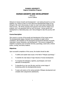 Human Growth & Development Syllabus - Evangel University