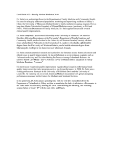 David Satin MD – Faculty Advisor Biosketch 2010