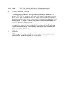 Article VIII.C.1. Adult and Community Education General Responsibilities  A.